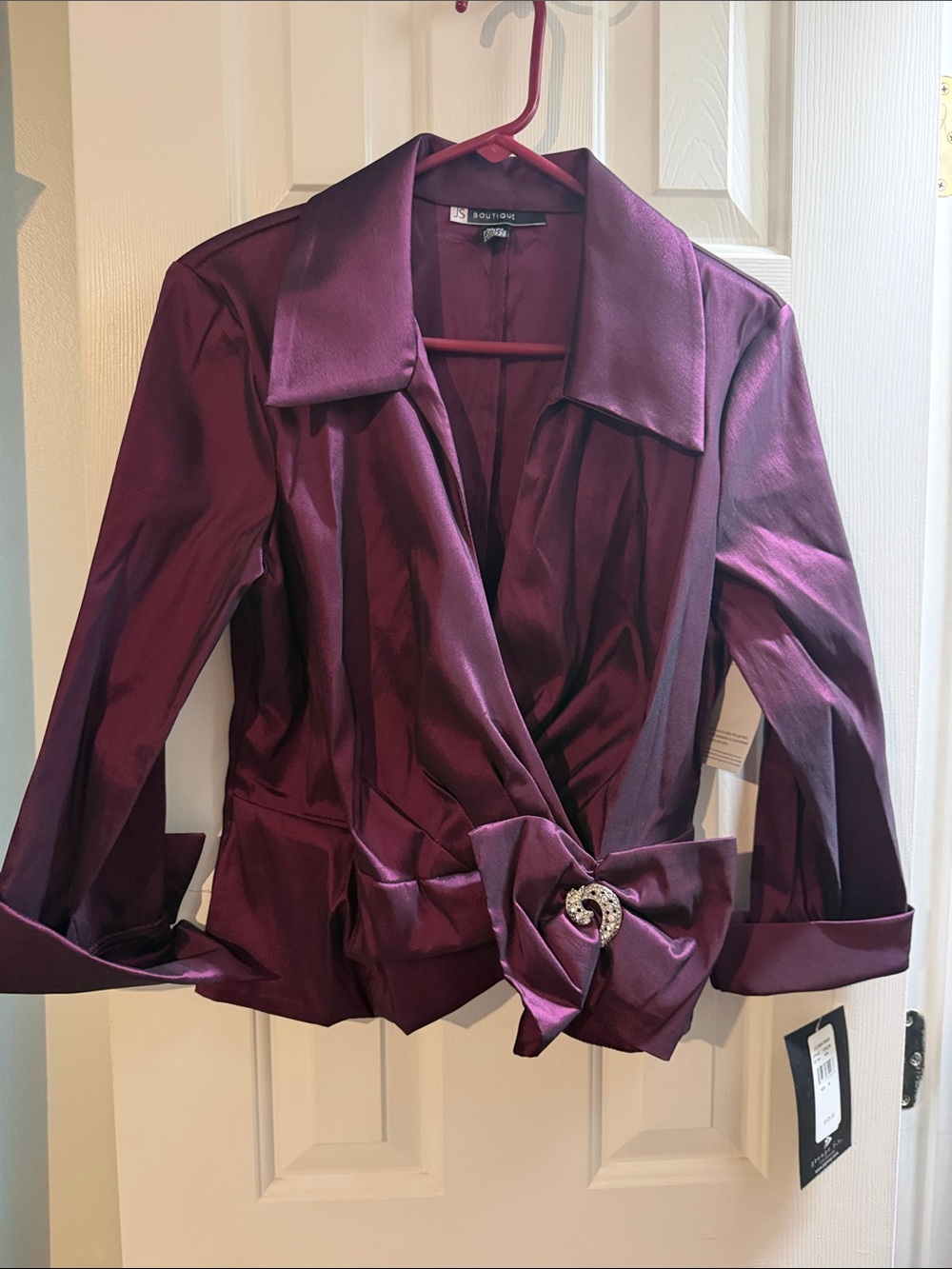 JS Boutique  Wrap Blazer in Plum